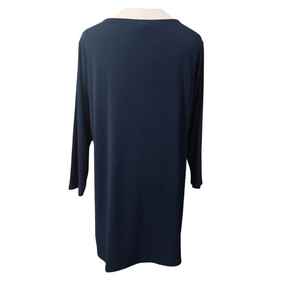 CHICO'S EASYWEAR 2 Slinky Long Tunic Top‎ Blouse LG Travel Career Animal Print - Picture 3 of 11